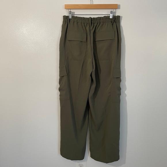 Madewell Pull On Utility Pants Green Faded Ivy Cargo Wide Leg Straight Sz 8 Work - Picture 7 of 14